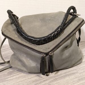 Women's Henri Lou Envelope Satchel Leather Bag |‎ Moss Green